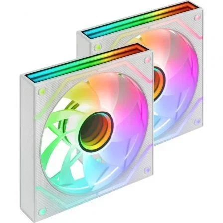 Mars Gaming Kit 2 ventiladores PC MF-3D Pro X2R blanco ARGB silencioso 12dB 12mm